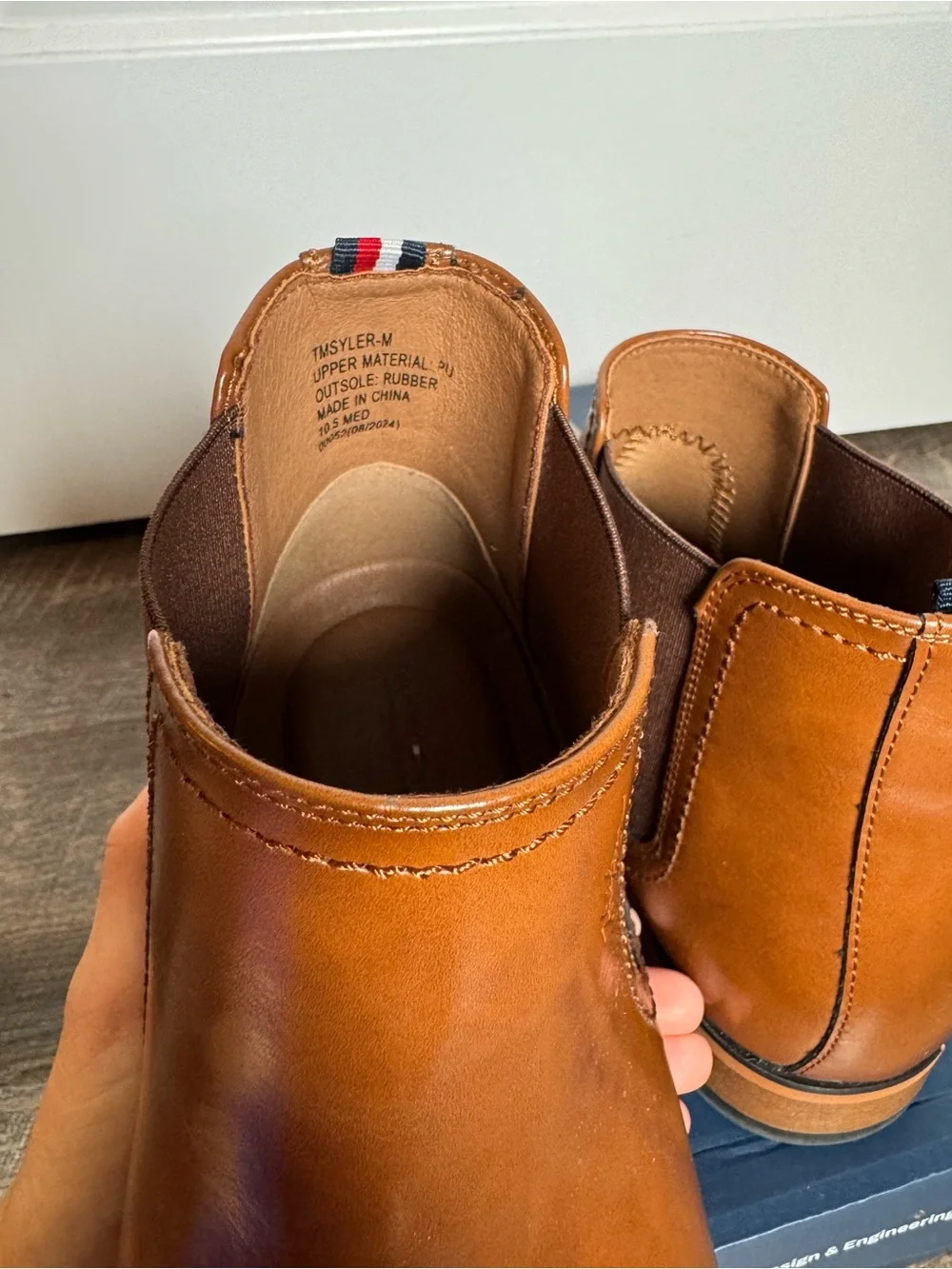 Tommy Hilfiger Tyler Chelsea Boots Cognac Brown Leather Men’s 10.5